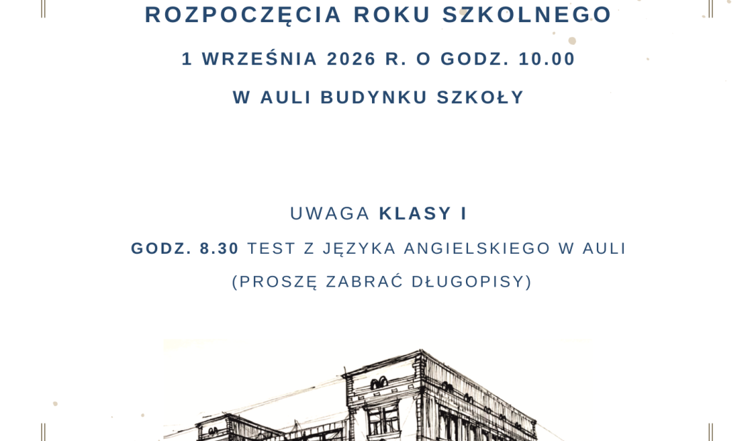 Rozpoczęcie roku szkolnego 2026/2027